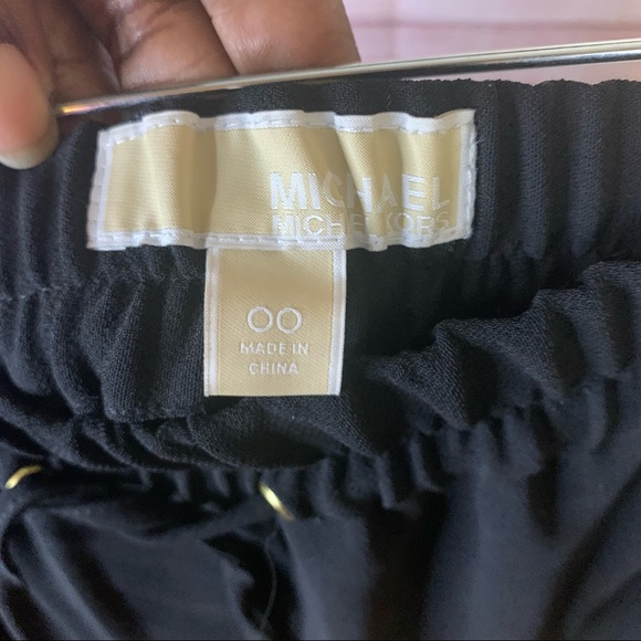 Michael Michael Kors Black Zipper Drawstring Pants Size 00 - Picture 6 of 7